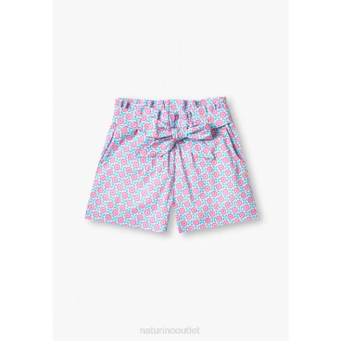 Kids Naturino Sky Blue/Pink SEKI Bermuda Shorts with Bow J6T6612