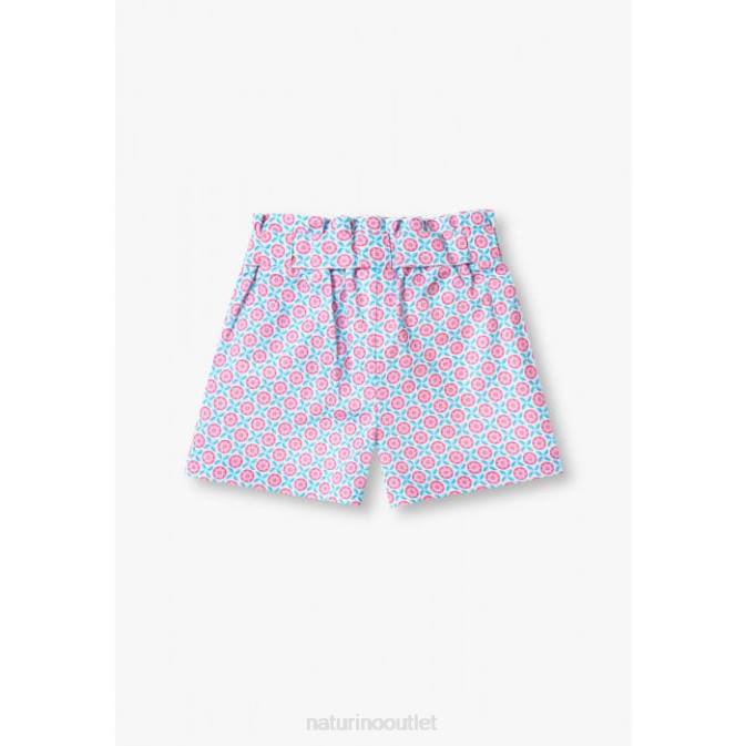 Kids Naturino Sky Blue/Pink SEKI Bermuda Shorts with Bow J6T6612