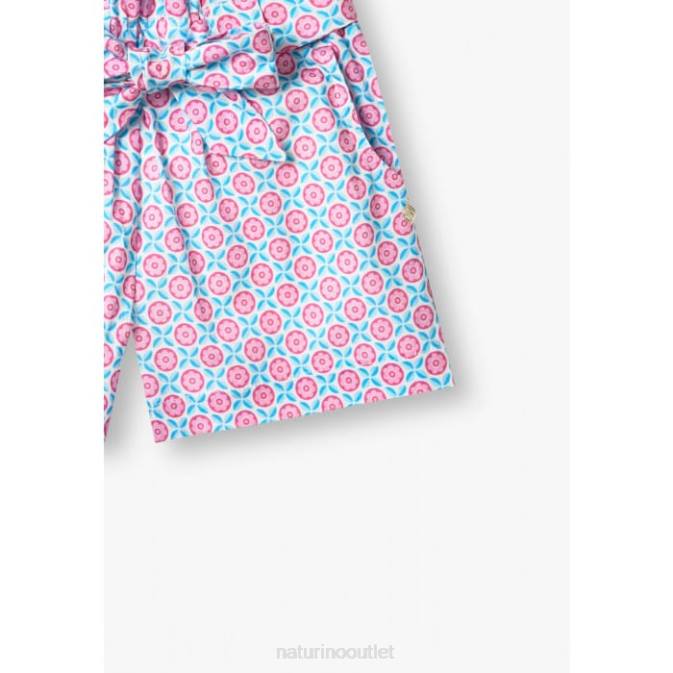 Kids Naturino Sky Blue/Pink SEKI Bermuda Shorts with Bow J6T6612