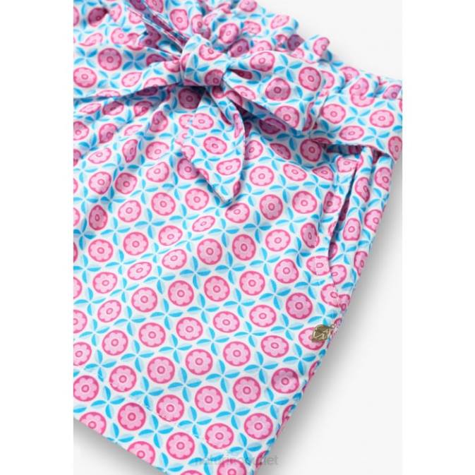 Kids Naturino Sky Blue/Pink SEKI Bermuda Shorts with Bow J6T6612