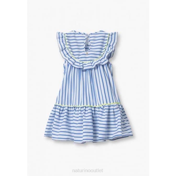 Kids Naturino White/Light Blue NERISSA Striped Dress J6T6617