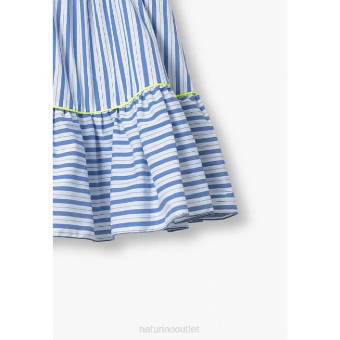 Kids Naturino White/Light Blue NERISSA Striped Dress J6T6617