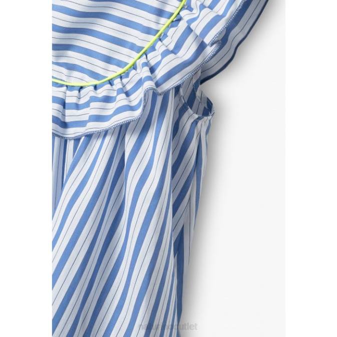 Kids Naturino White/Light Blue NERISSA Striped Dress J6T6617