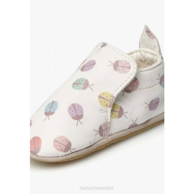 Baby Naturino Cream PLUMARD Crib Shoes with Ladybug Print J6T66