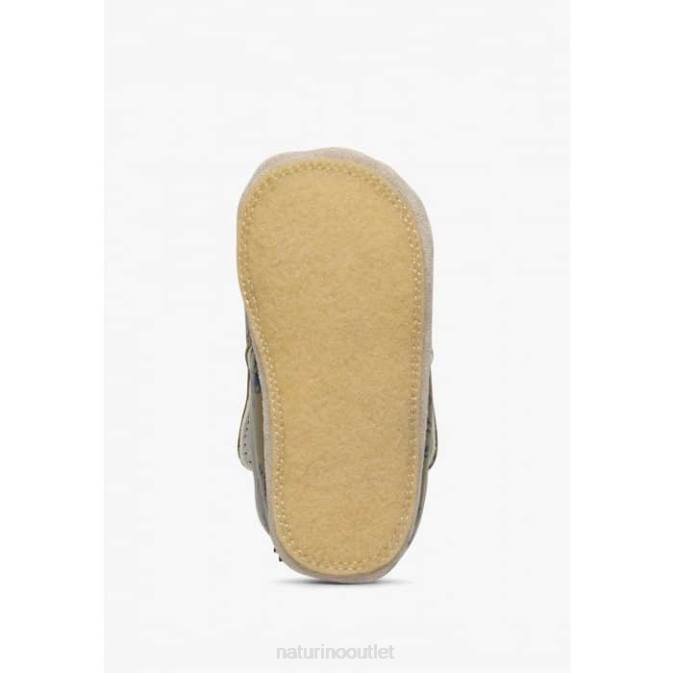 Baby Naturino Dove Grey PLUMARD Crib Shoes with Tiger Print J6T64