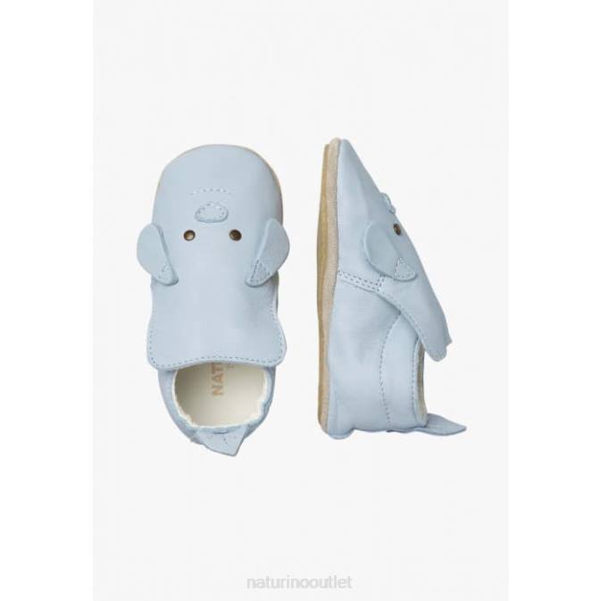 Baby Naturino Light Blue DLIN Crib Shoes with Doggie Patch J6T68