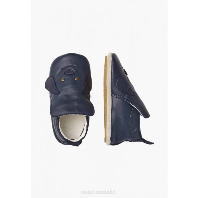 Baby Naturino Navy DLIN Crib Shoes with Doggie Patch J6T67