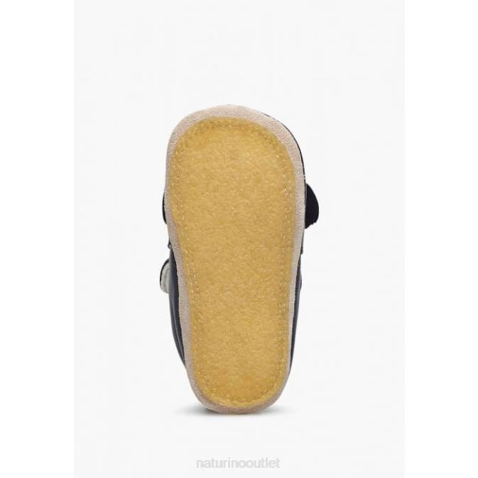Baby Naturino Navy DLIN Crib Shoes with Doggie Patch J6T67
