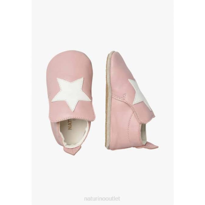 Baby Naturino Pink MYJY Leather Crib Shoes J6T616