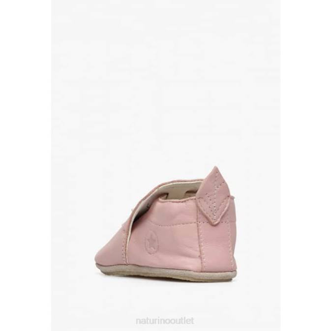Baby Naturino Pink MYJY Leather Crib Shoes J6T616