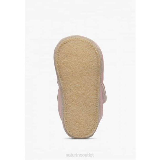 Baby Naturino Pink MYJY Leather Crib Shoes J6T616