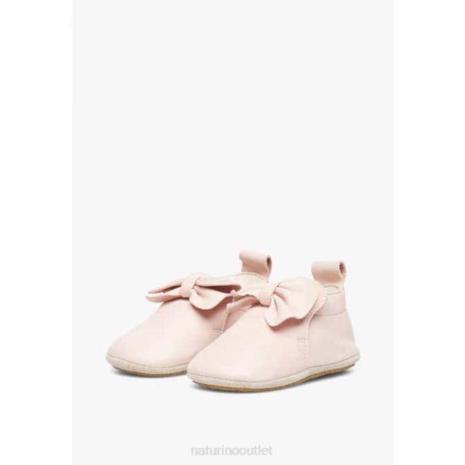 Baby Naturino Pink PLOTE Nappa Leather Crib Shoes with Bow J6T610