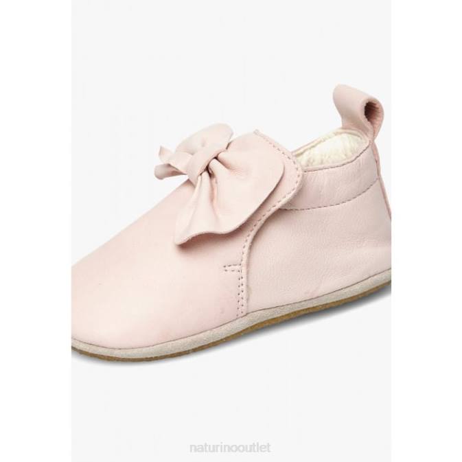 Baby Naturino Pink PLOTE Nappa Leather Crib Shoes with Bow J6T610
