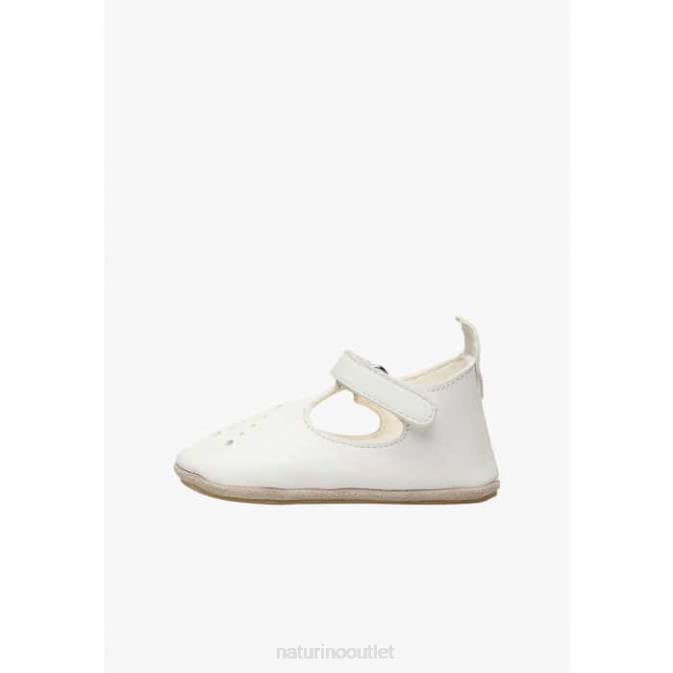 Baby Naturino White MUP Semi-Open Crib Shoes J6T614