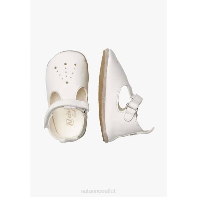Baby Naturino White MUP Semi-Open Crib Shoes J6T614