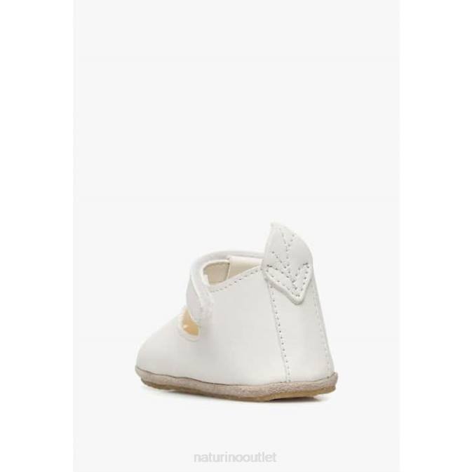 Baby Naturino White MUP Semi-Open Crib Shoes J6T614