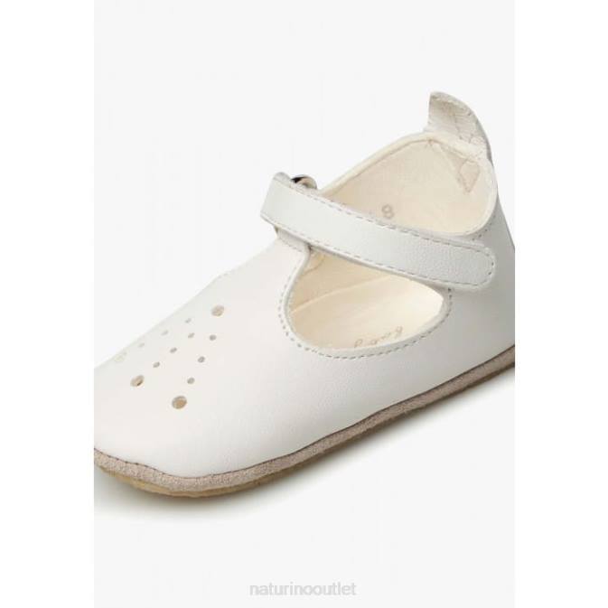 Baby Naturino White MUP Semi-Open Crib Shoes J6T614