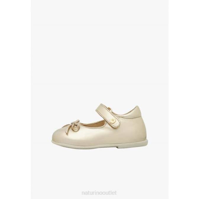 Kids Naturino Gold BALLET Laminated Leather Ballerinas J6T6295