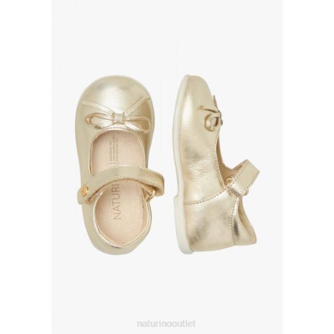Kids Naturino Gold BALLET Laminated Leather Ballerinas J6T6295