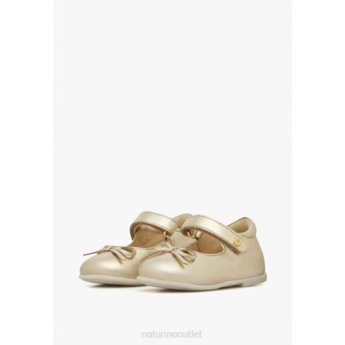 Kids Naturino Gold BALLET Laminated Leather Ballerinas J6T6295