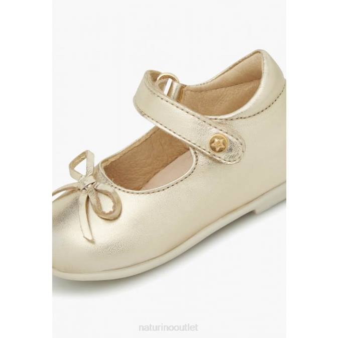 Kids Naturino Gold BALLET Laminated Leather Ballerinas J6T6295