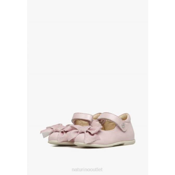 Kids Naturino Pink ARABESQUE Leather Ballerinas J6T6528