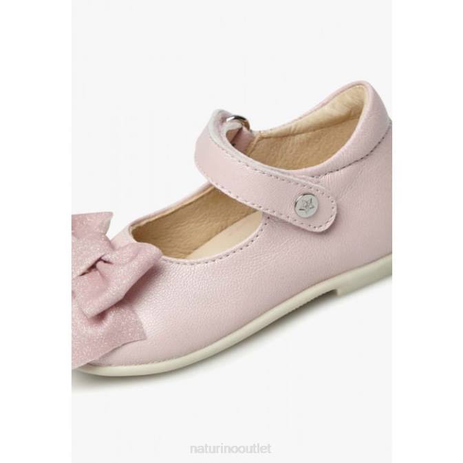 Kids Naturino Pink ARABESQUE Leather Ballerinas J6T6528