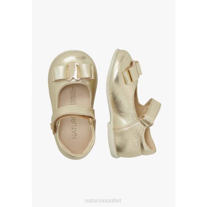 Kids Naturino Platinum JETE' Leather Ballerinas J6T6527
