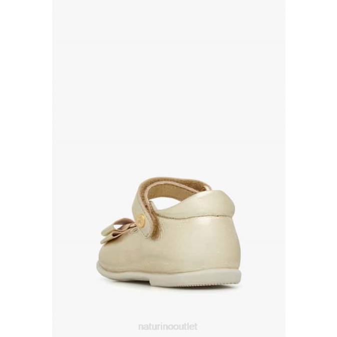 Kids Naturino Platinum JETE' Leather Ballerinas J6T6527