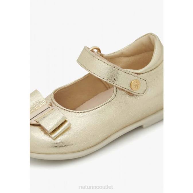 Kids Naturino Platinum JETE' Leather Ballerinas J6T6527