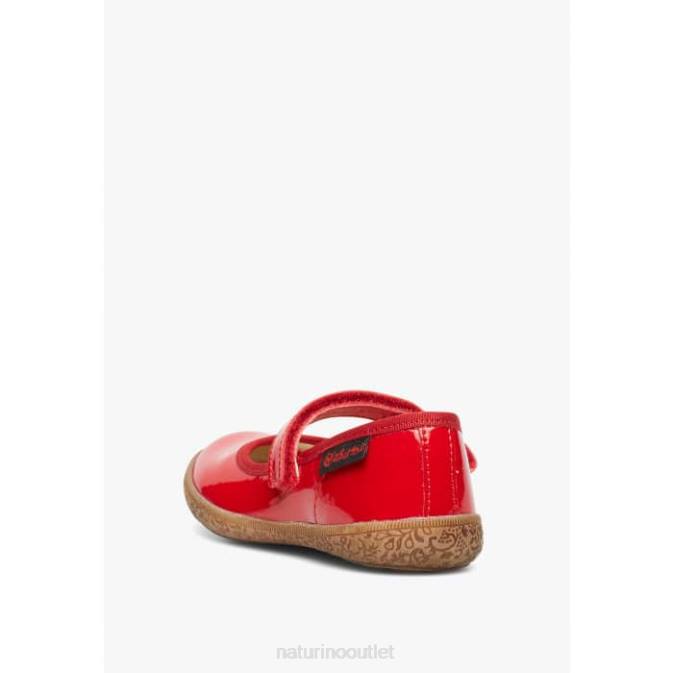 Kids Naturino Red PAVIA Patent Leather Strappy Ballet Flats J6T6538