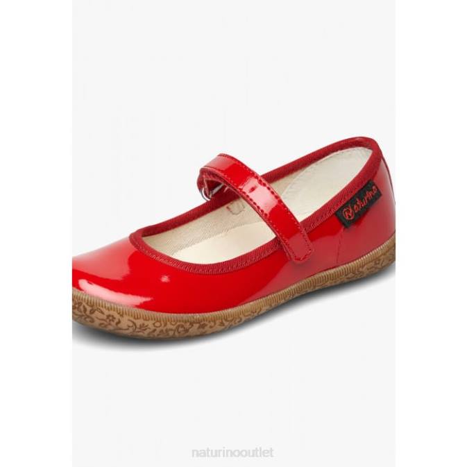 Kids Naturino Red PAVIA Patent Leather Strappy Ballet Flats J6T6538