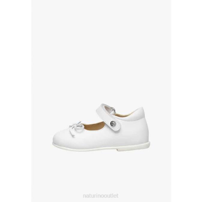 Kids Naturino Silver BALLET Leather Ballerinas with Bow J6T6311