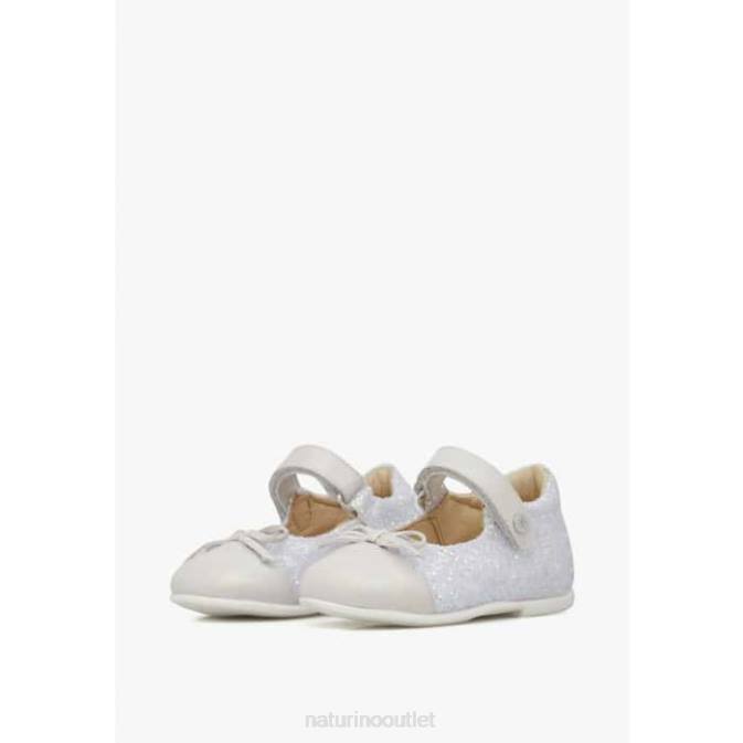 Kids Naturino Silver SALLENY Leather Ballerinas J6T6531