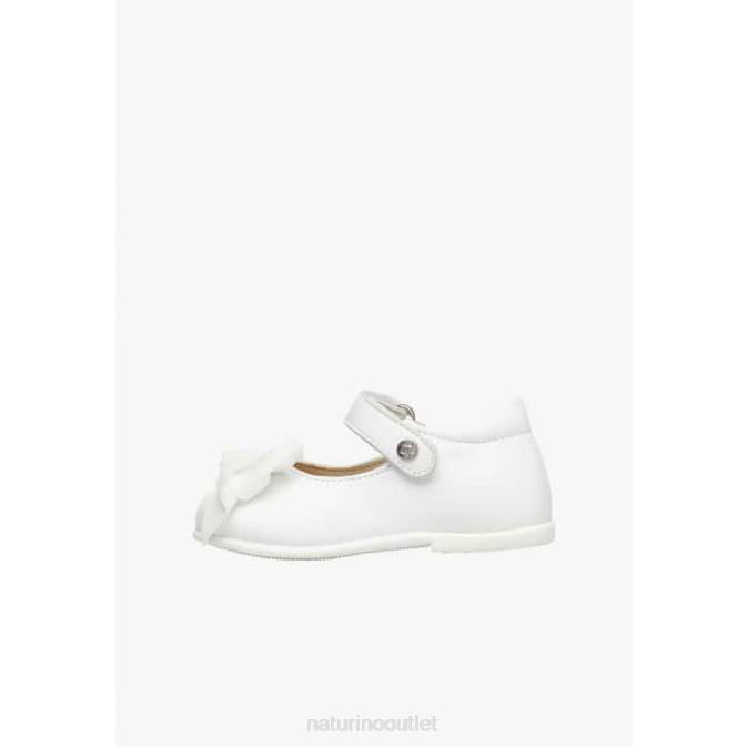 Kids Naturino White ARABESQUE Leather Ballerinas J6T6530