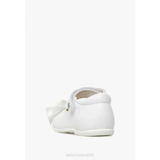 Kids Naturino White ARABESQUE Leather Ballerinas J6T6530