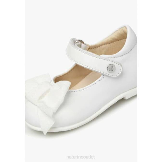 Kids Naturino White ARABESQUE Leather Ballerinas J6T6530