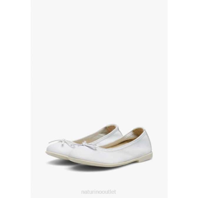 Kids Naturino White MARGOT Ballet Flats with Bow J6T6534