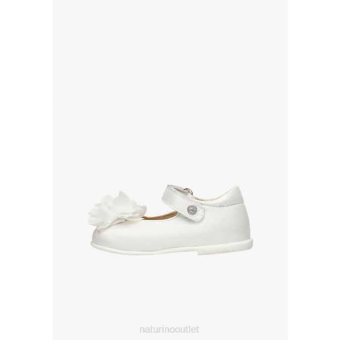 Kids Naturino White PENNILY Leather Ballerinas J6T6536