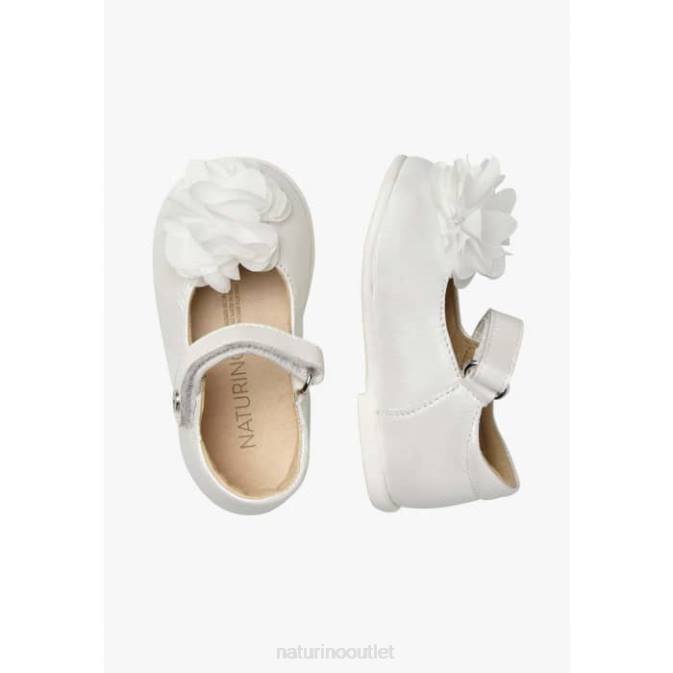 Kids Naturino White PENNILY Leather Ballerinas J6T6536