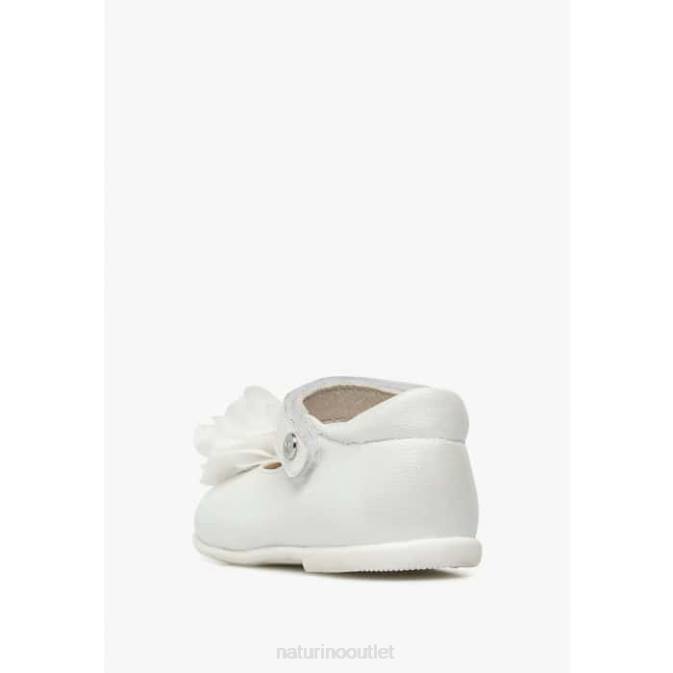 Kids Naturino White PENNILY Leather Ballerinas J6T6536