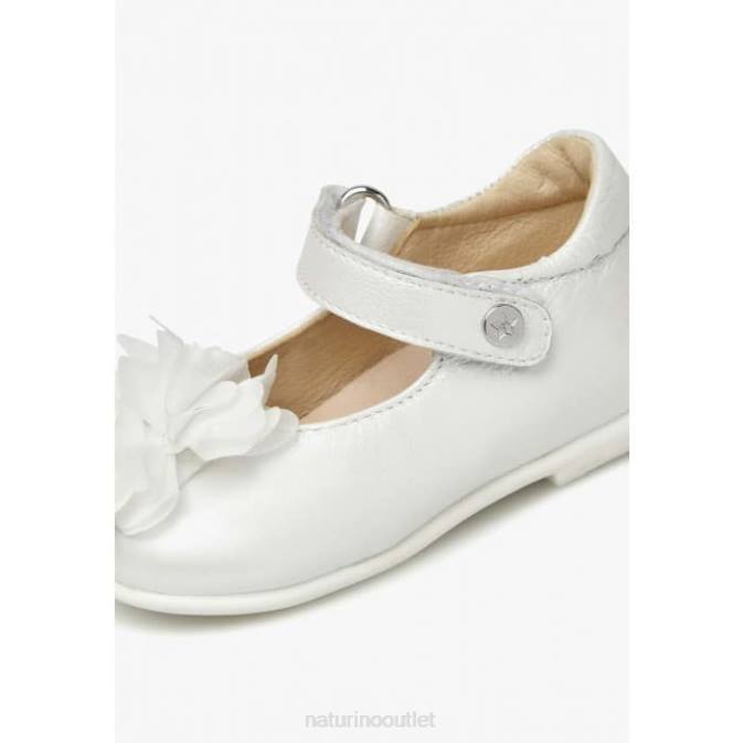 Kids Naturino White PENNILY Leather Ballerinas J6T6536