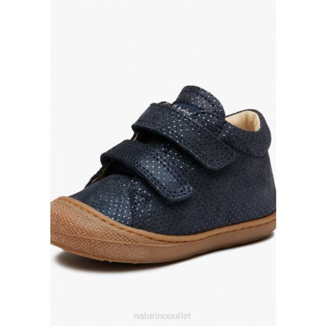 Kids Naturino Blue COCOON VL Glittered Suede First Step Shoes J6T6260