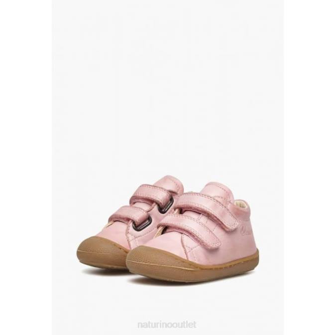 Kids Naturino Candy Pink COCOON VL First Steps Shoes In Nappa Leather J6T6269