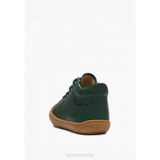 Kids Naturino Dark Green COCOON Napa Leather Toddler Shoes J6T6258