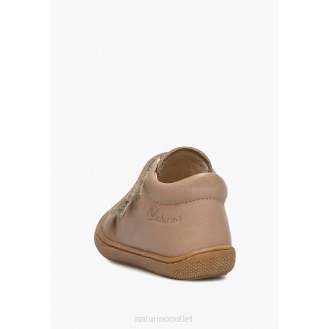 Kids Naturino Dove Grey COCOON VL First Steps Shoes In Nappa Leather J6T6268