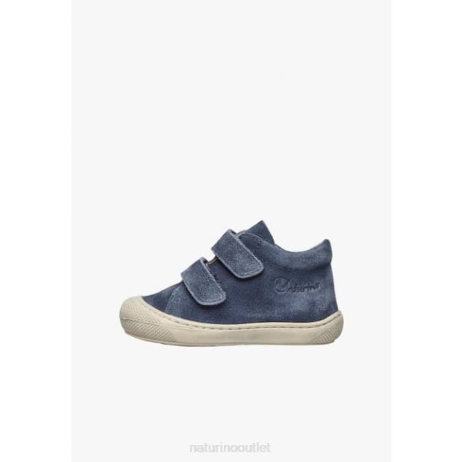 Kids Naturino Navy COCOON VL First Steps Shoes In Suede Délavé J6T6327