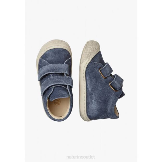 Kids Naturino Navy COCOON VL First Steps Shoes In Suede Délavé J6T6327