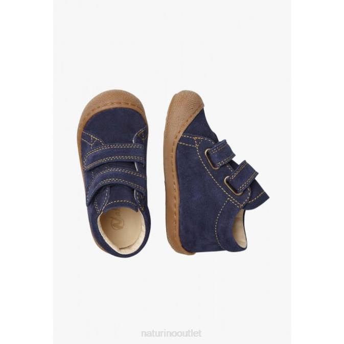 Kids Naturino Navy COCOON VL Suede First Steps Shoes J6T6255