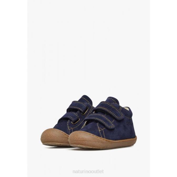 Kids Naturino Navy COCOON VL Suede First Steps Shoes J6T6255